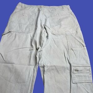Faded Glory Corduroy Carpenter Jeans 38x30 Beige Vintage Grunge Workwear